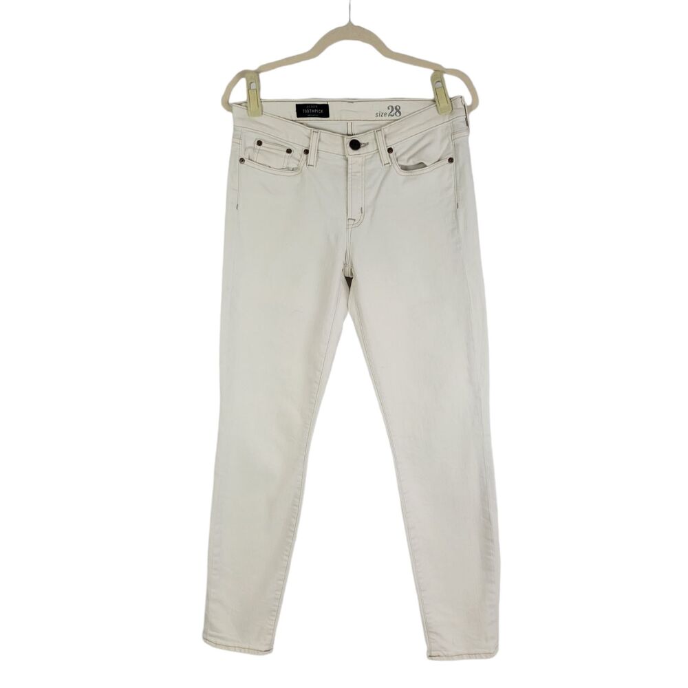 J. Crew Jeans A1437 Toothpick Stretch Ankle size 28 Denim Winter White Flawless